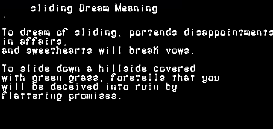  dream meanings sliding