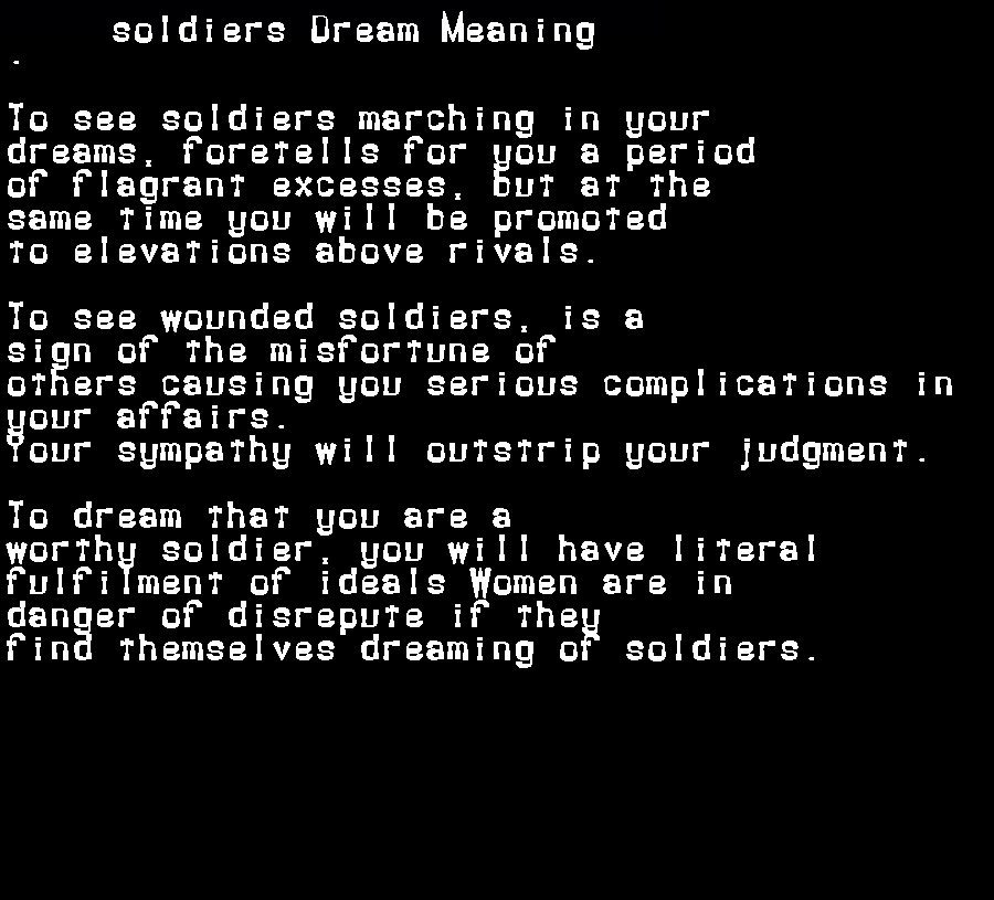  dream meanings soldiers