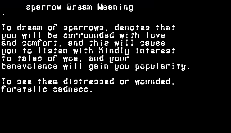 dream meanings sparrow