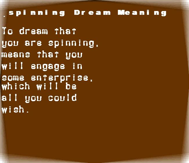  dream meanings spinning