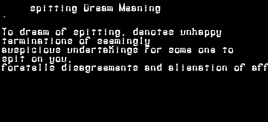  dream meanings spitting