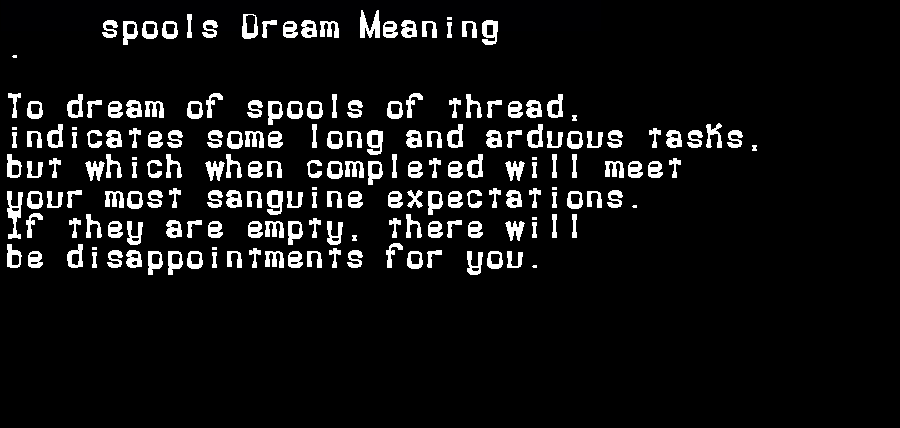  dream meanings spools