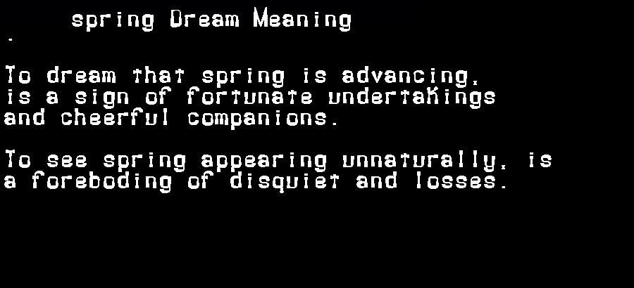  dream meanings spring