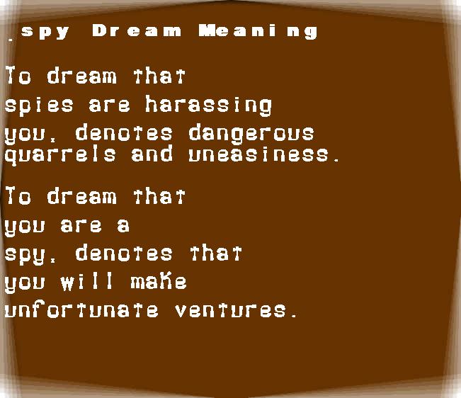  dream meanings spy