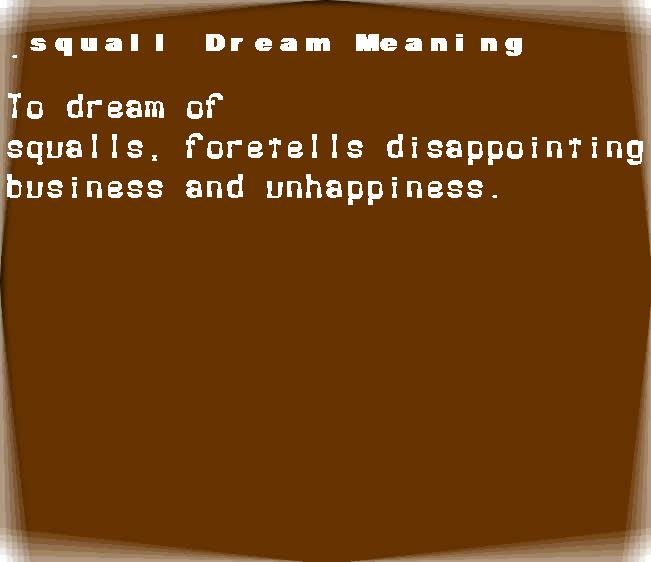  dream meanings squall