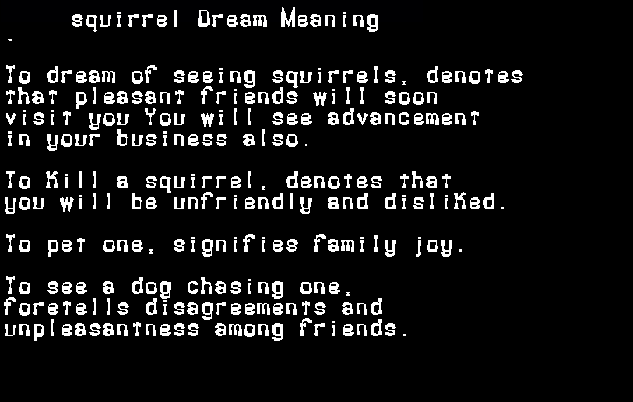  dream meanings squirrel