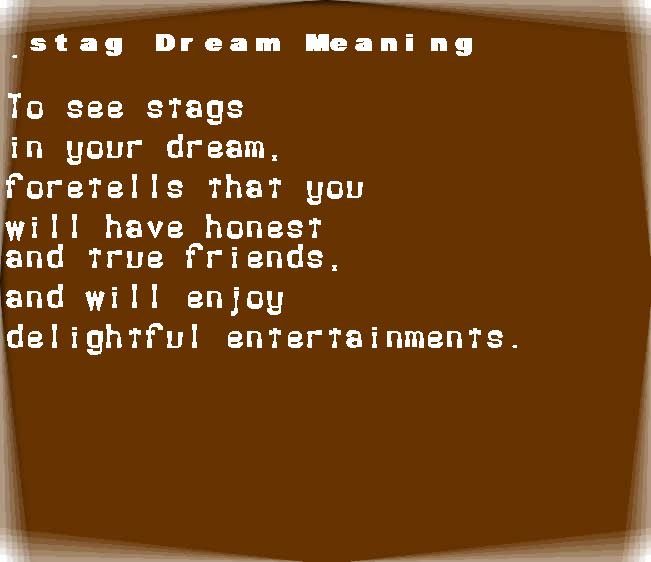  dream meanings stag