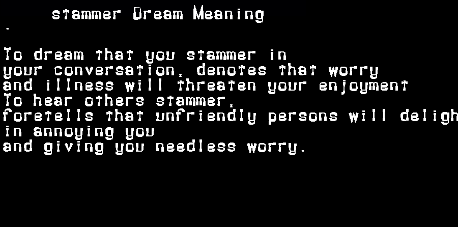  dream meanings stammer