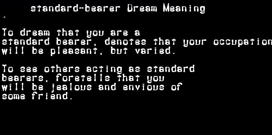  dream meanings standard-bearer