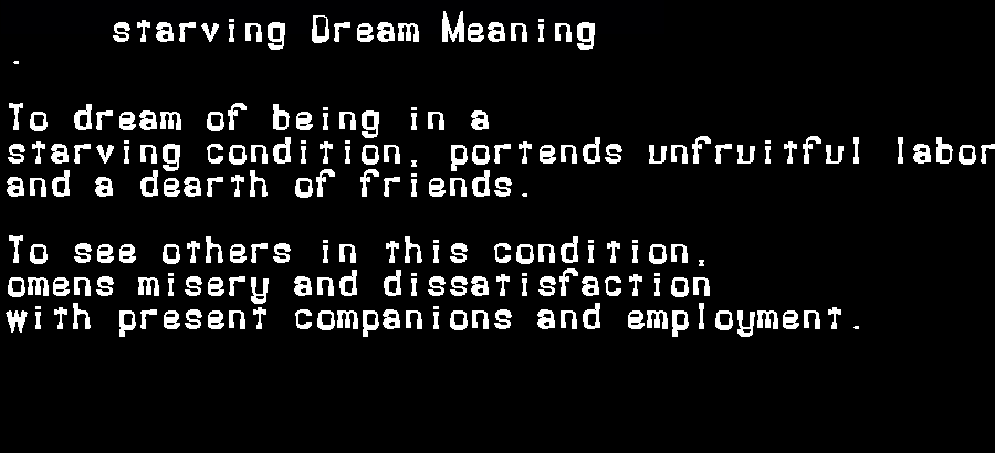  dream meanings starving