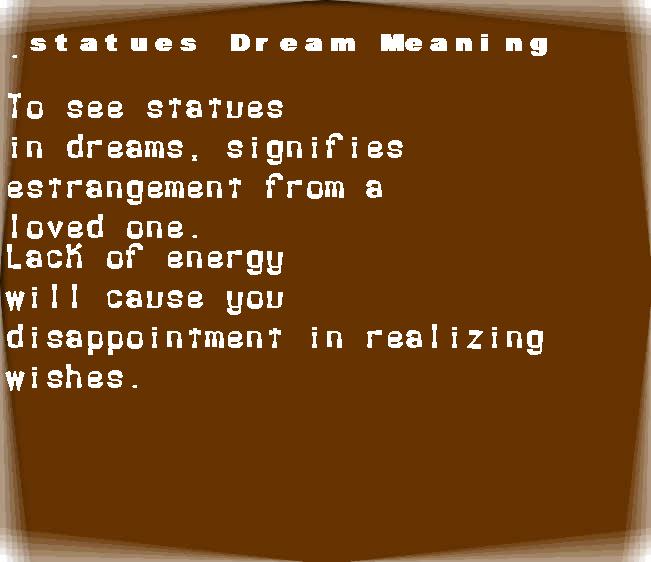 dream meanings statues