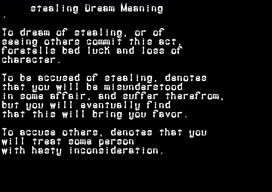  dream meanings stealing