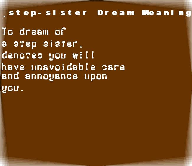  dream meanings step-sister