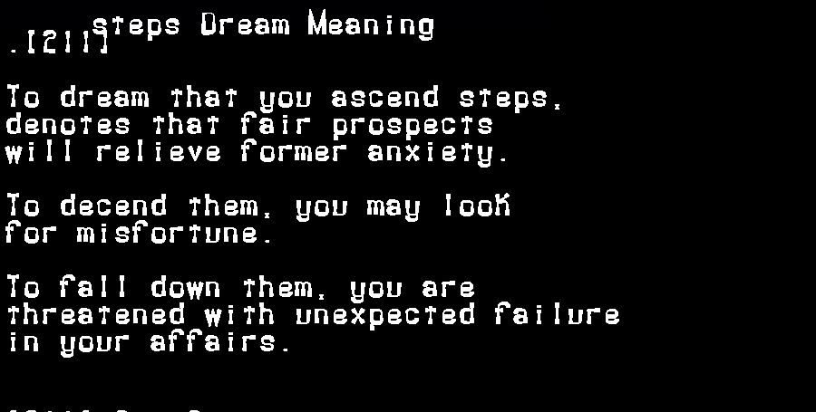  dream meanings steps