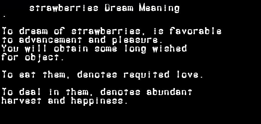  dream meanings strawberries