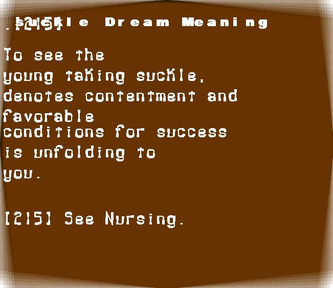  dream meanings suckle