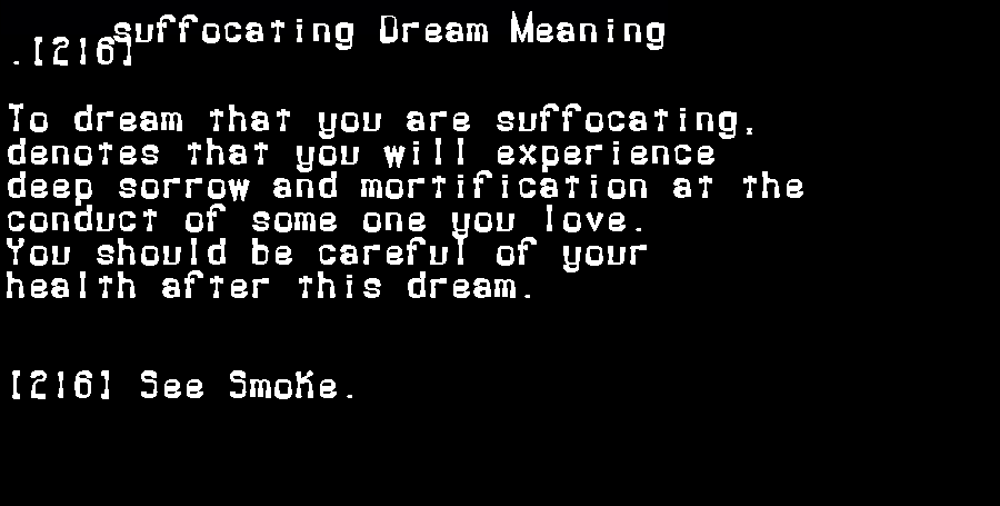  dream meanings suffocating