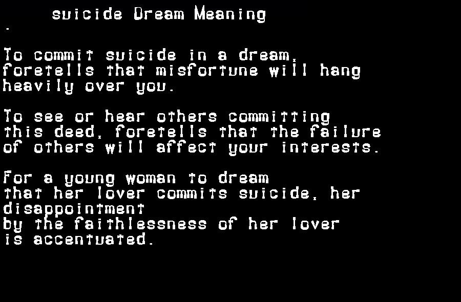  dream meanings suicide
