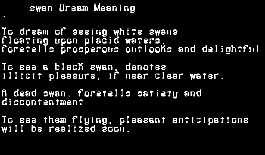  dream meanings swan