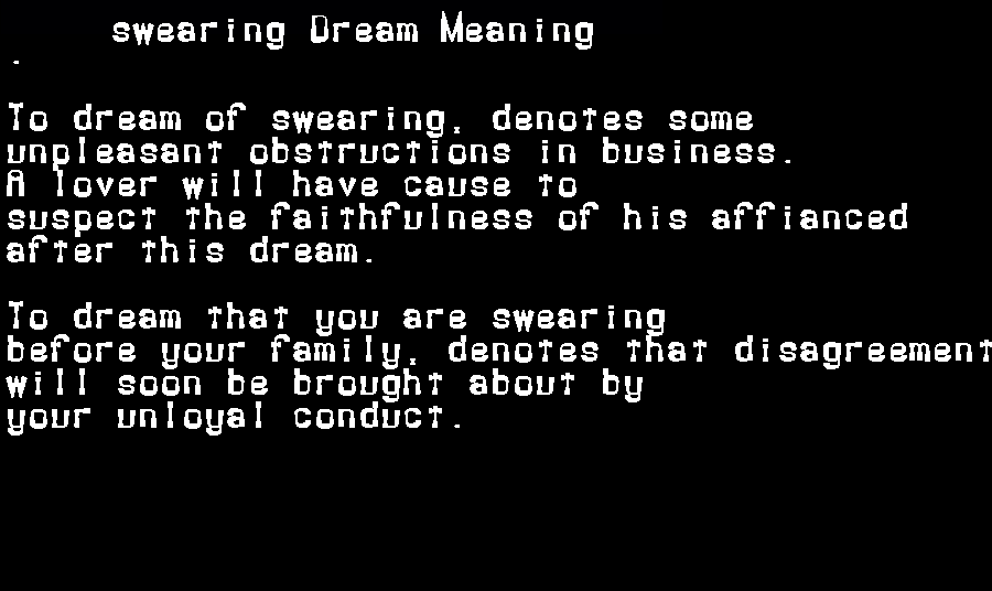  dream meanings swearing