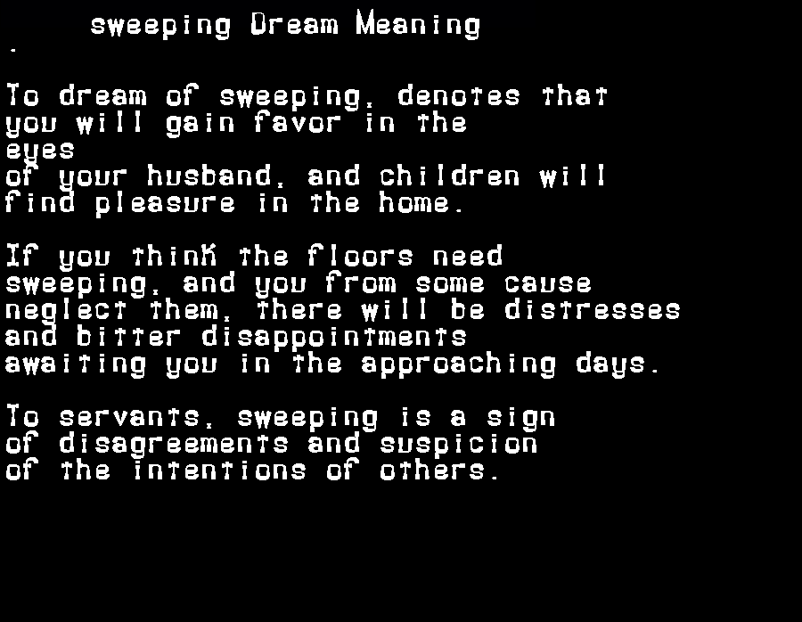  dream meanings sweeping