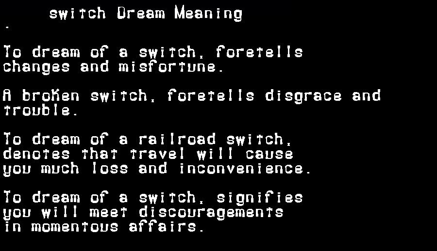  dream meanings switch