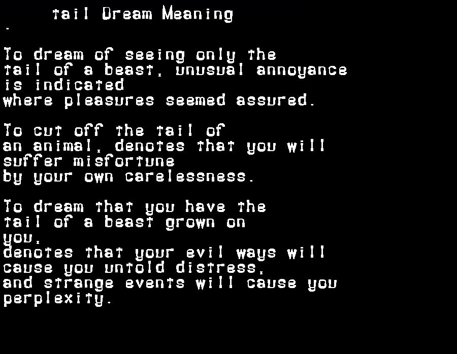  dream meanings tail