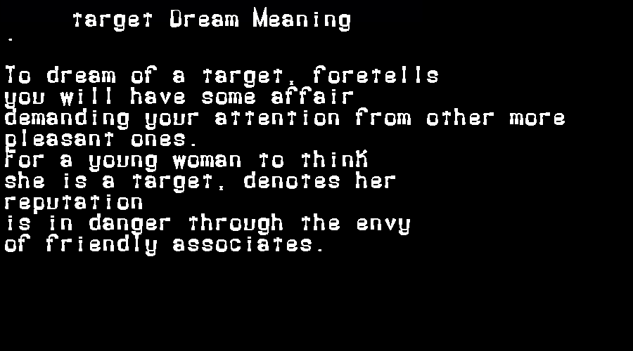  dream meanings target