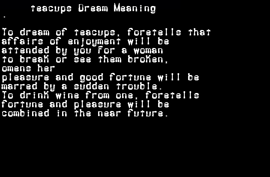  dream meanings teacups