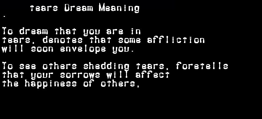  dream meanings tears