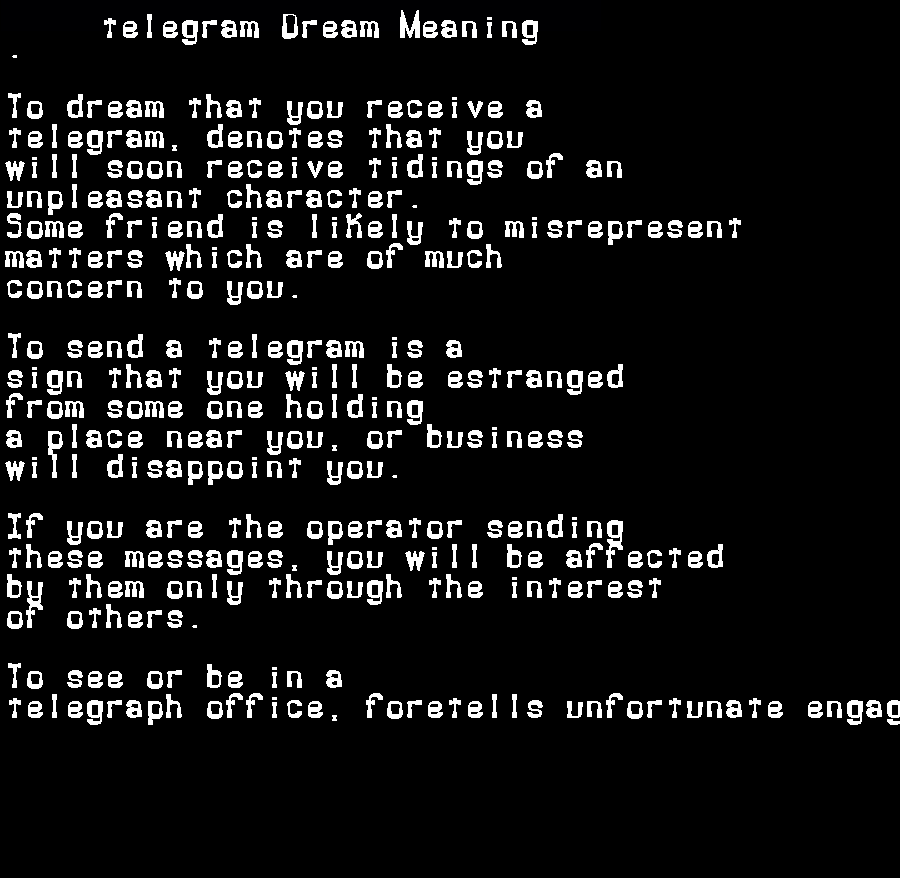  dream meanings telegram