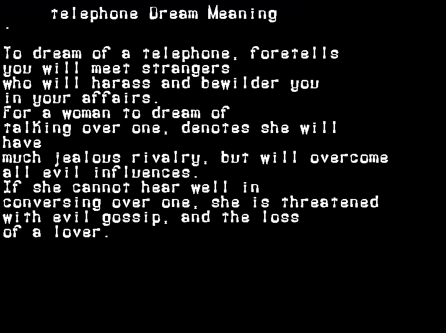  dream meanings telephone