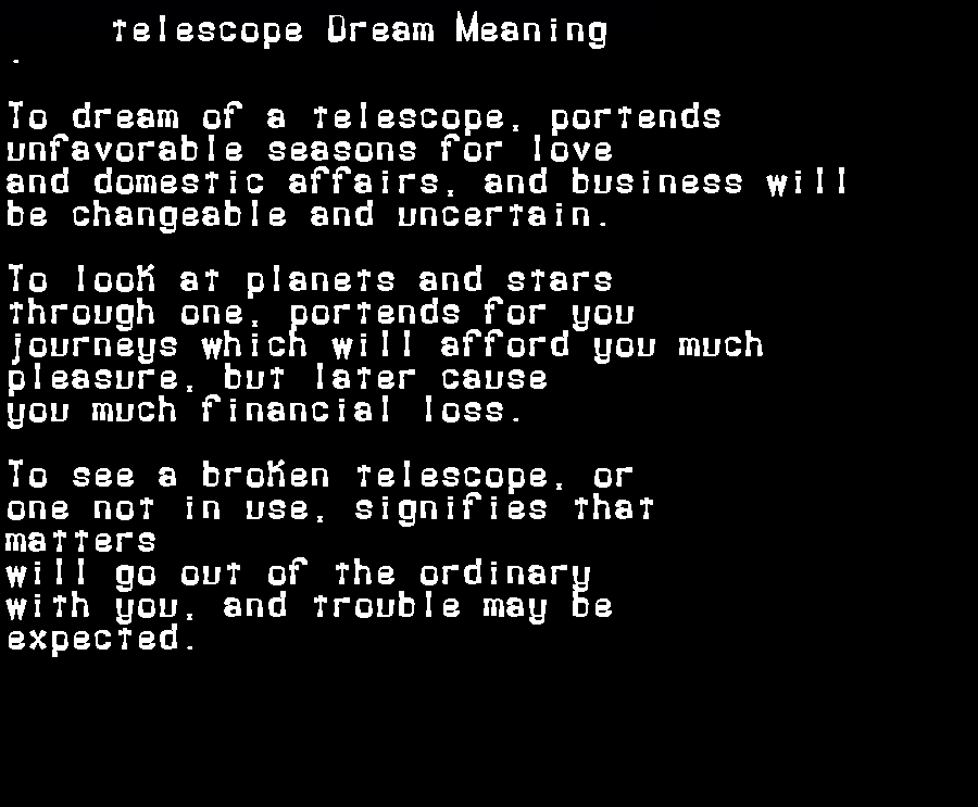  dream meanings telescope