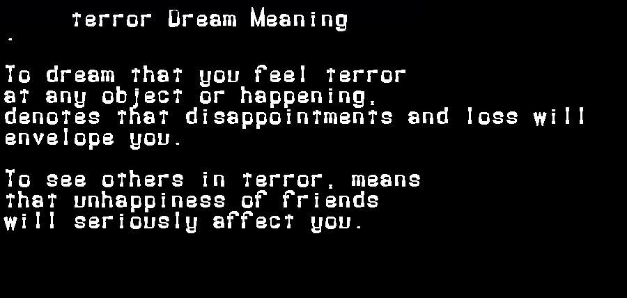  dream meanings terror