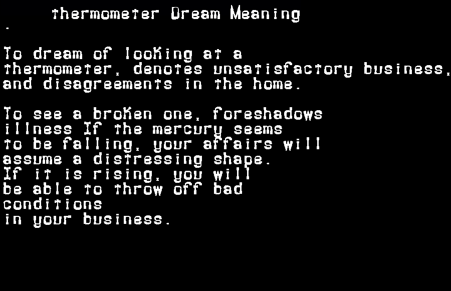  dream meanings thermometer