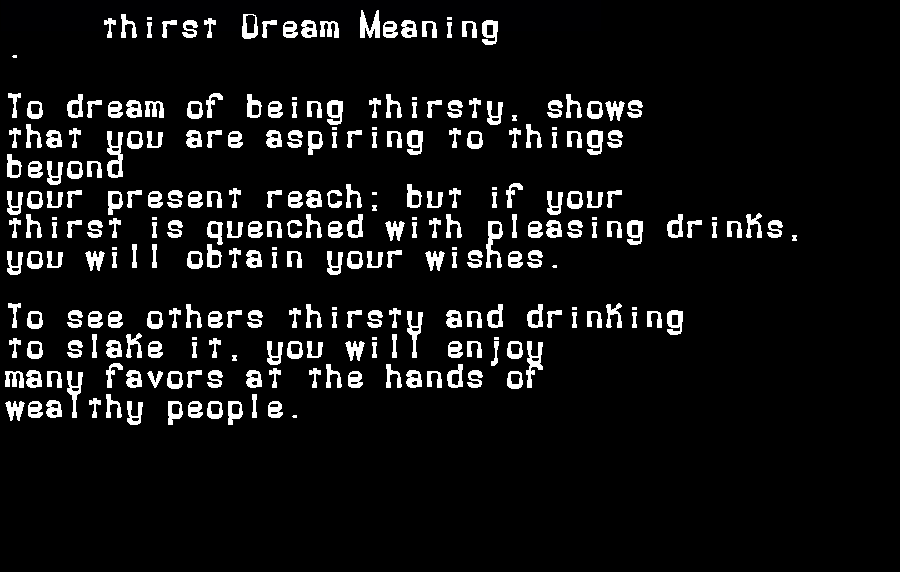  dream meanings thirst