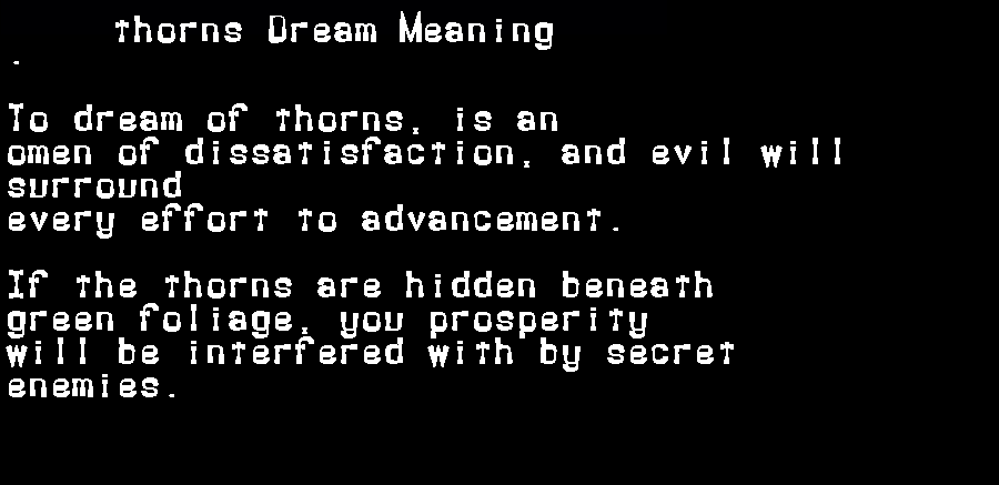 dream meanings thorns