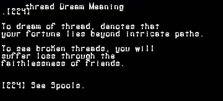  dream meanings thread