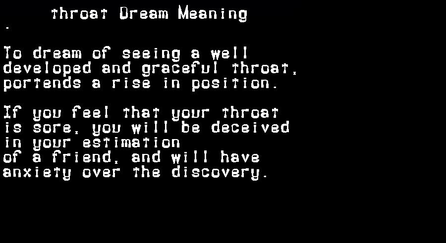  dream meanings throat