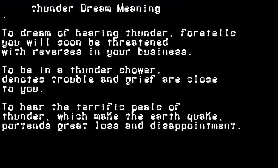  dream meanings thunder