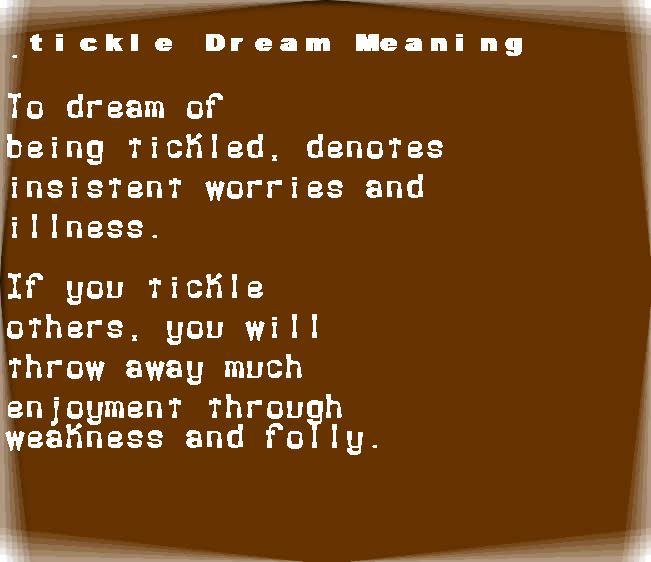  dream meanings tickle