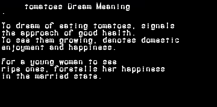  dream meanings tomatoes