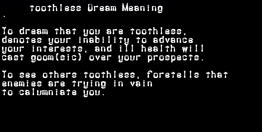  dream meanings toothless