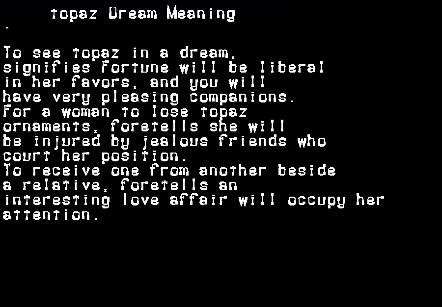  dream meanings topaz