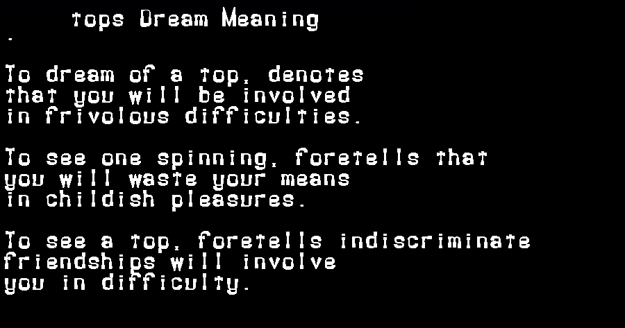  dream meanings tops