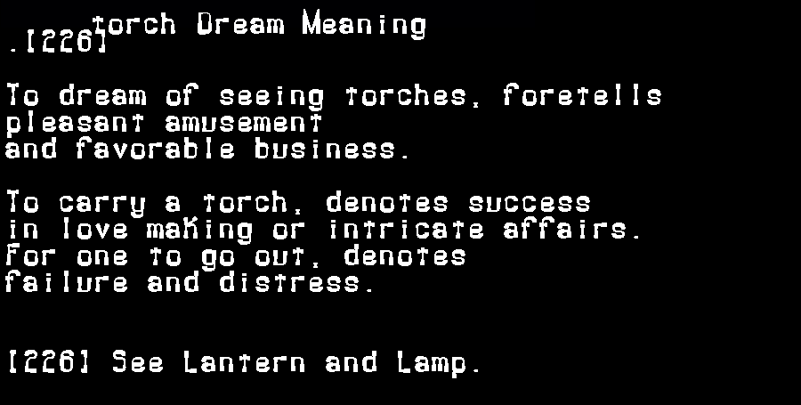  dream meanings torch