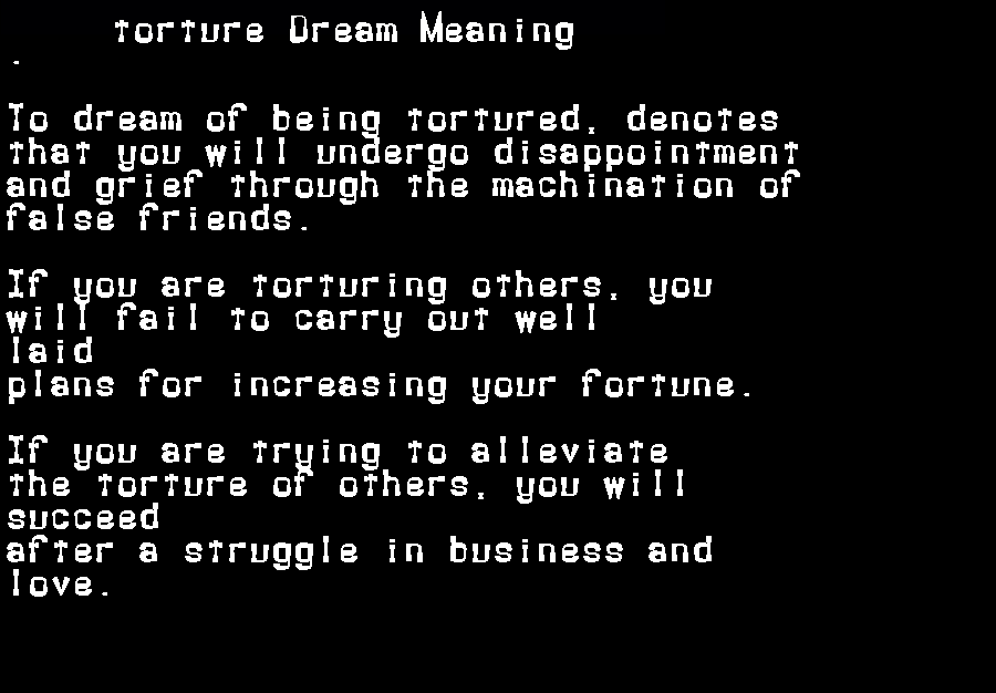  dream meanings torture