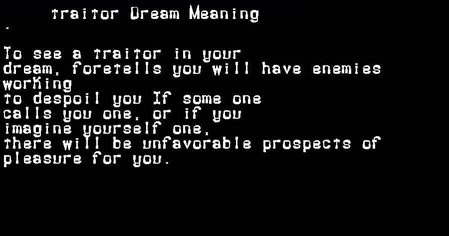  dream meanings traitor