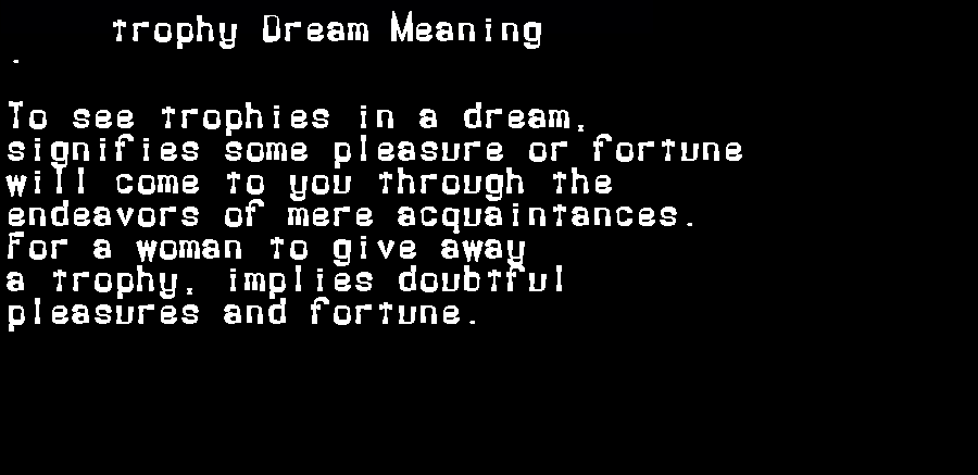  dream meanings trophy