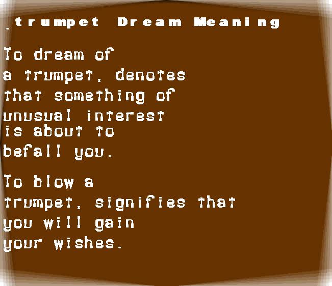  dream meanings trumpet